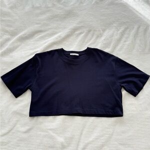 Zara Dark Blue Women's Crop Top